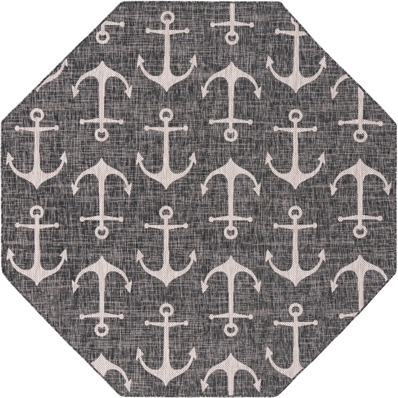 7' 10 x 10' Millbrook · Pictoral Outdoor Rug, charcoal