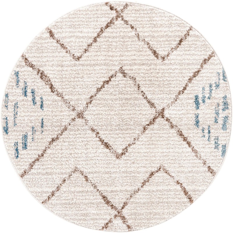 Eddings · Diamond lattice rug, ivory and brown