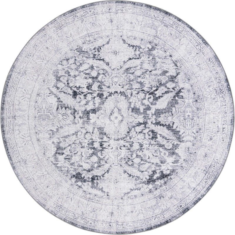 Augusta · Border Washable Rug, charcoal