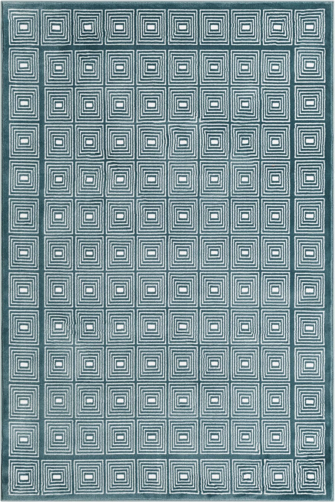 4' x 6' Atwood · Border rug, aegean blue