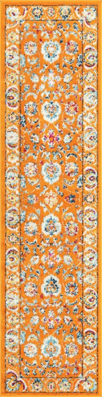2' x 8' Aspen · Border rug, orange