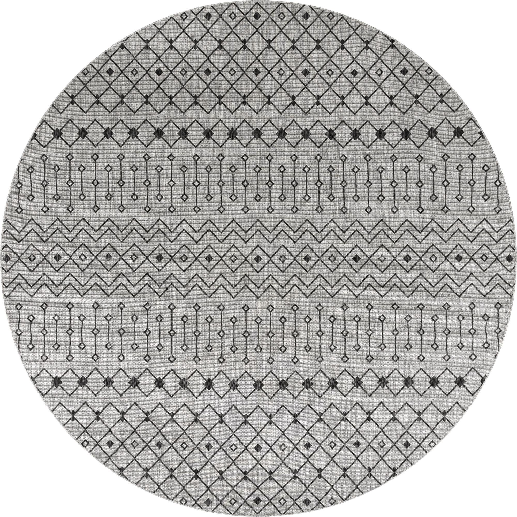 13' x 13' Kearney · Chevron Outdoor Rug, gray
