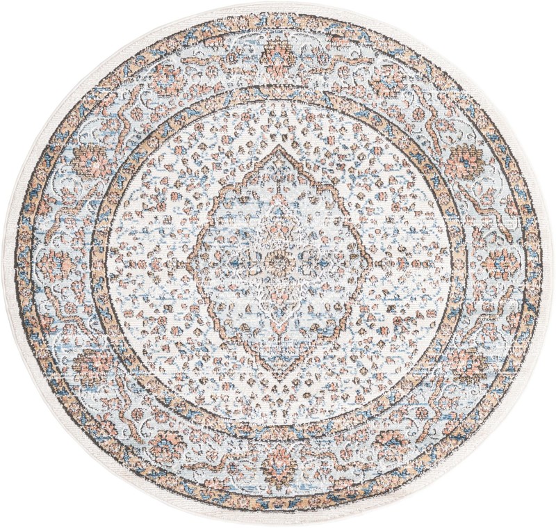 5' 3 x 5' 3 Gideon · Border rug, ivory