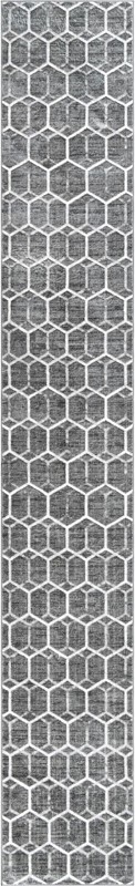 3' x 19' 8 Babcock · Geometric rug, grey