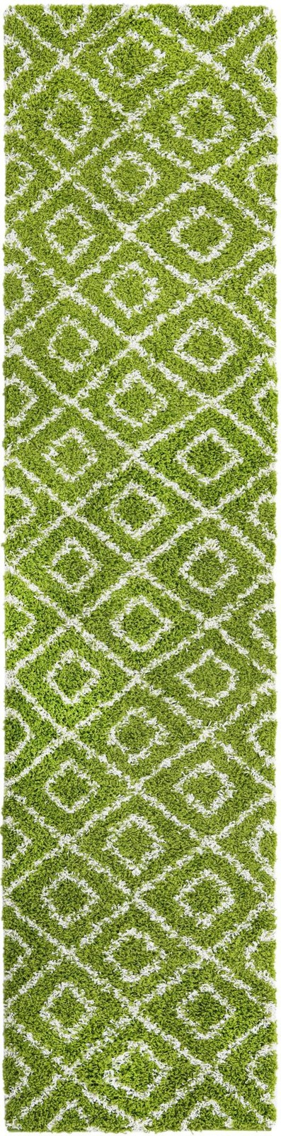 2' 7 x 12' Brock · Diamond Shag Rug, green