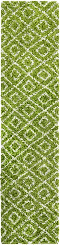 2' 7 x 12' Brock · Diamond Shag Rug, green