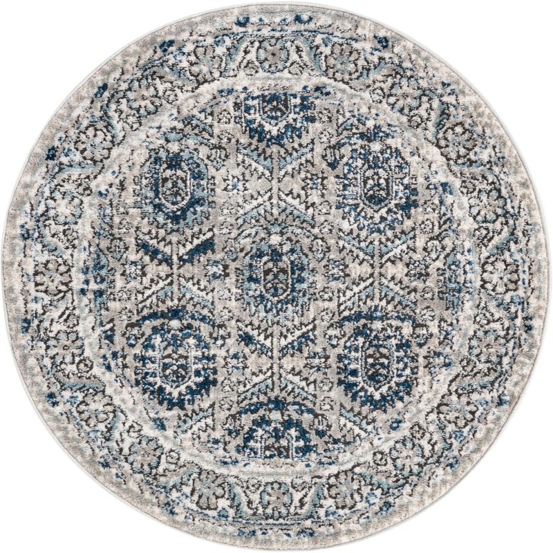 Bozeman · Tribal medallion rug, gray and blue