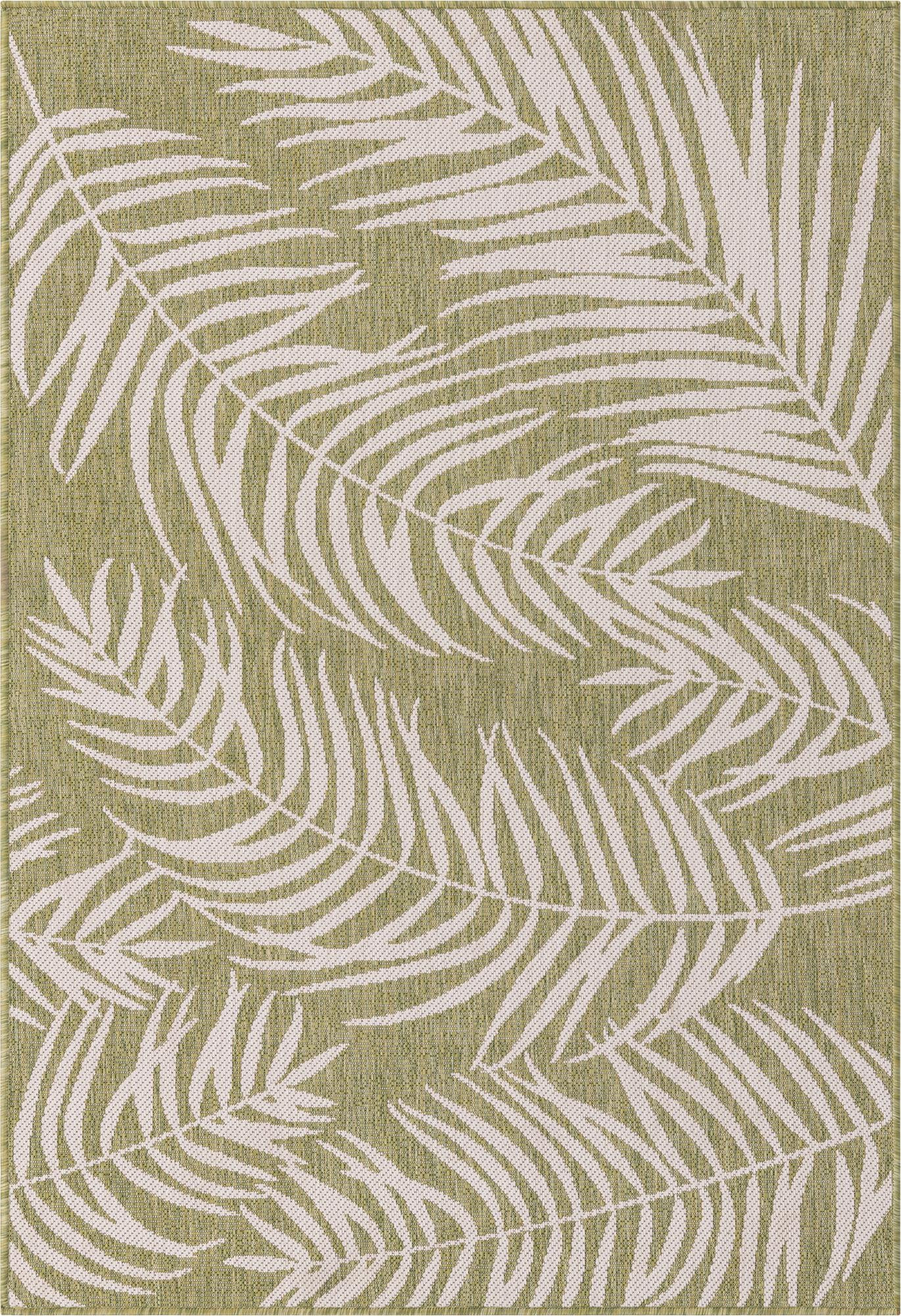 4' x 6' Moody · Floral / botanical Outdoor Rug, green