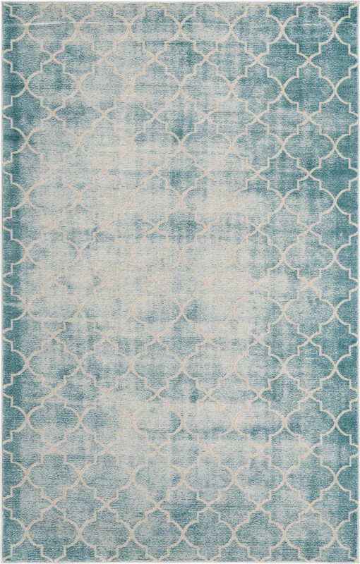 Dallimore · Lattice rug, teal and ivory