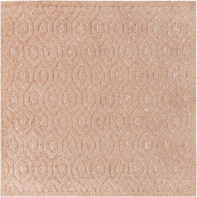 Roanoke · Geometric lattice Outdoor Rug, warm beige