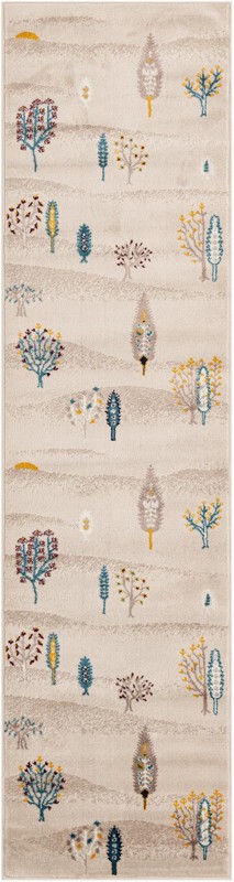2' 7 x 10' Ironwood · Floral / botanical rug, ivory