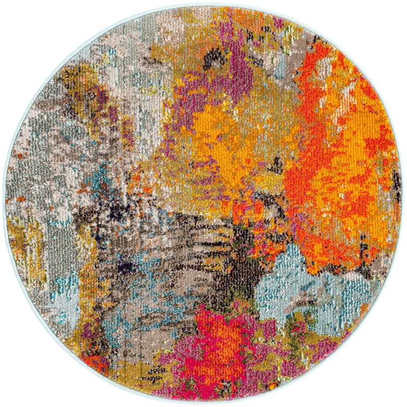 3' 3 x 3' 3 Alton · Abstract Washable Rug, multicolor and gray