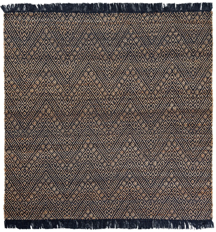 Fulton · Chevron Braided Jute Rug, navy blue and white