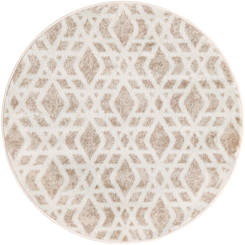3' 1 x 3' 1 Otter · Diamond rug, ivory