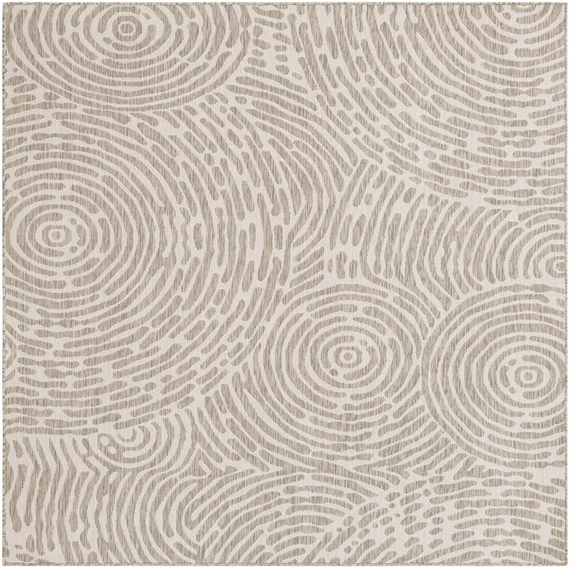 Grafton · Swirling lines Outdoor Rug, gray and ivory