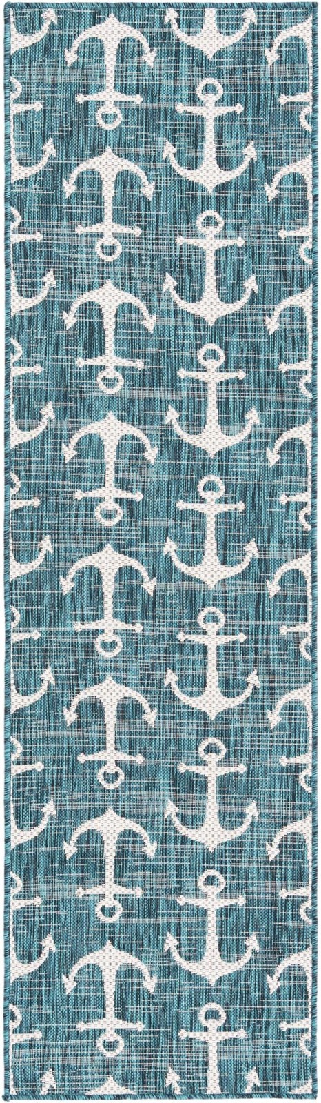 2' x 8' Millbrook · Pictoral Outdoor Rug, teal
