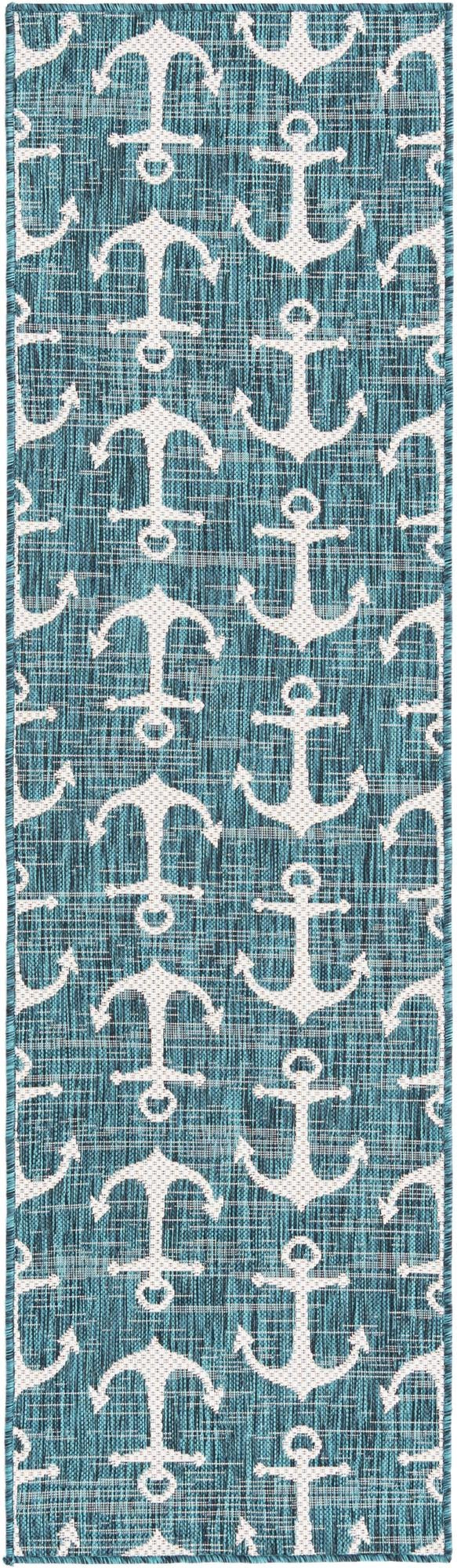2' x 8' Millbrook · Pictoral Outdoor Rug, teal