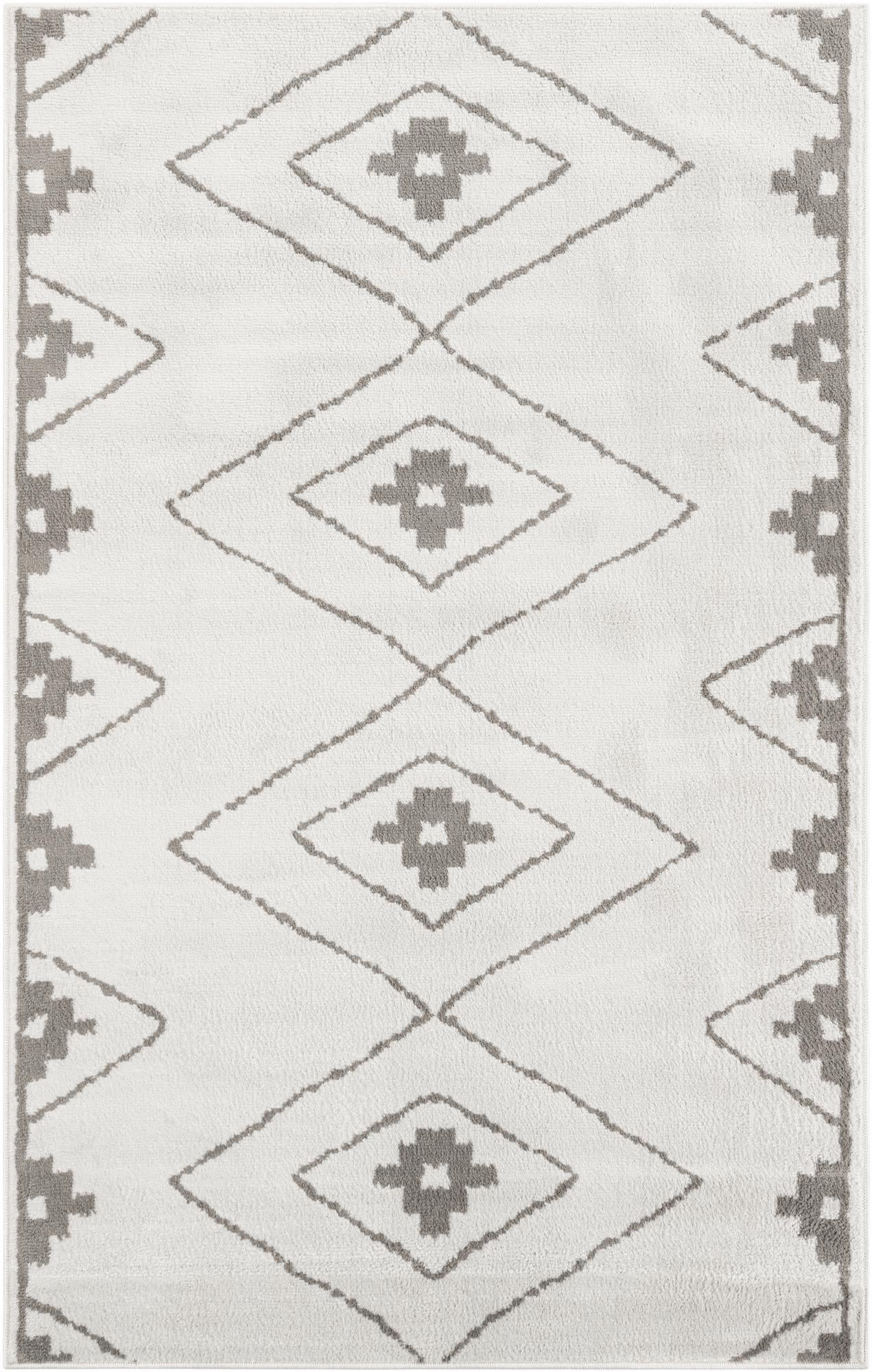 5' x 8' Sumac · Diamond rug, ivory