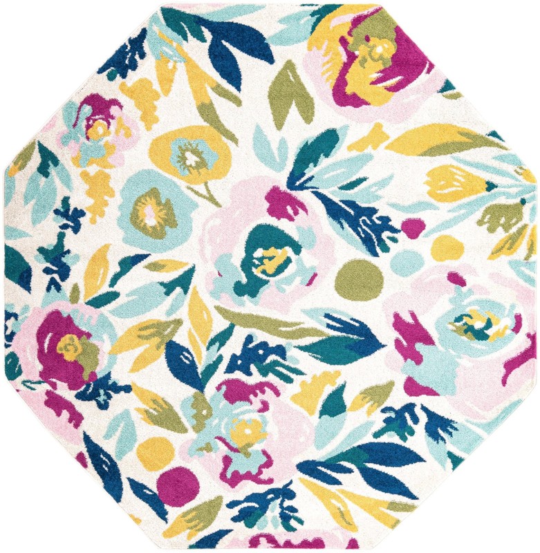 Millicent · Floral / botanical rug, white