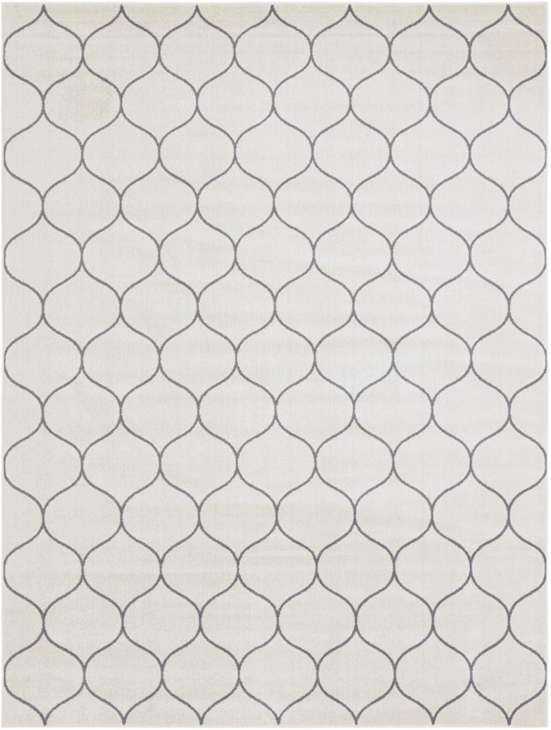 10' x 13' Ingram · Lattice rug, ivory and gray