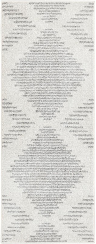 2' x 5' 3 Knox · Diamond rug, ivory and gray
