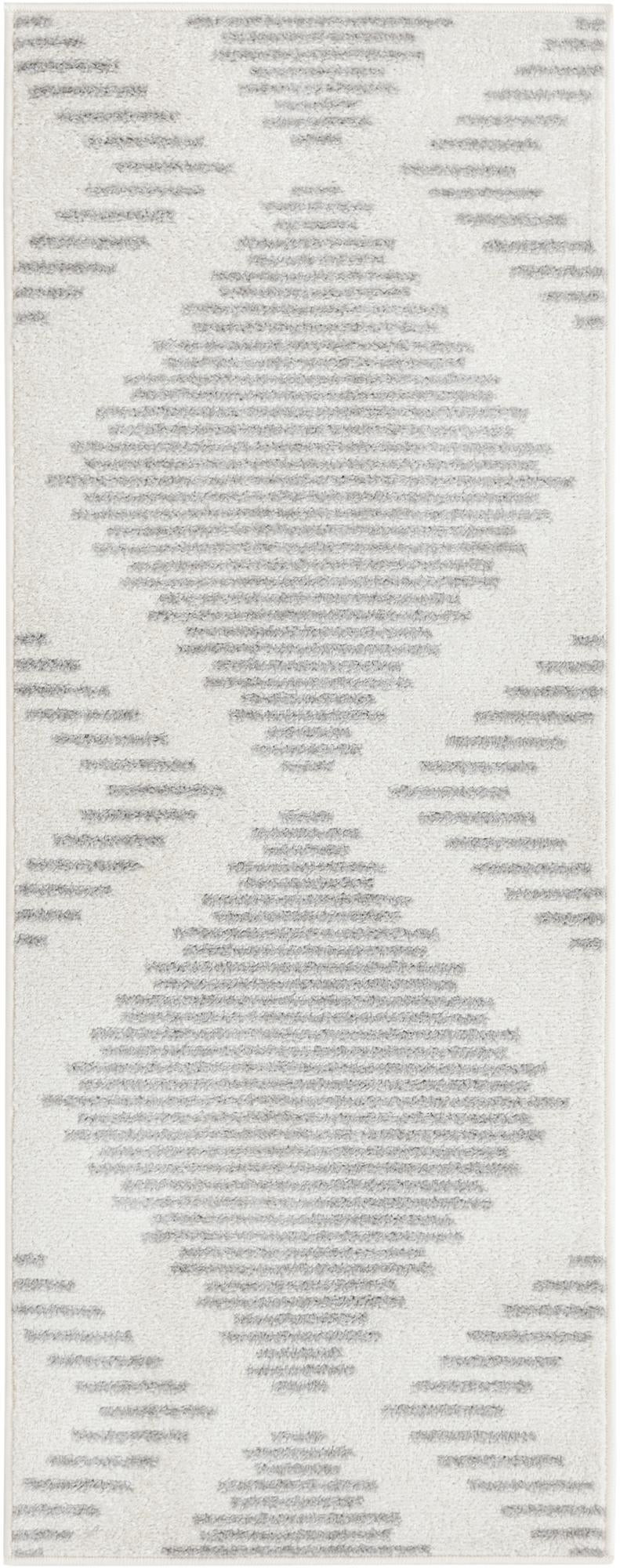 2' x 5' 3 Knox · Diamond rug, ivory and gray