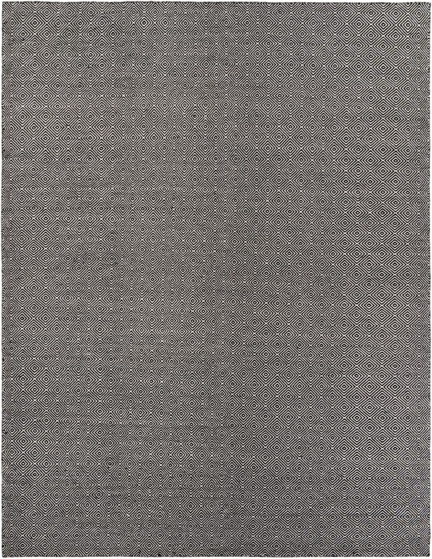 Standish · Diamond Wool Rug, black and ivory