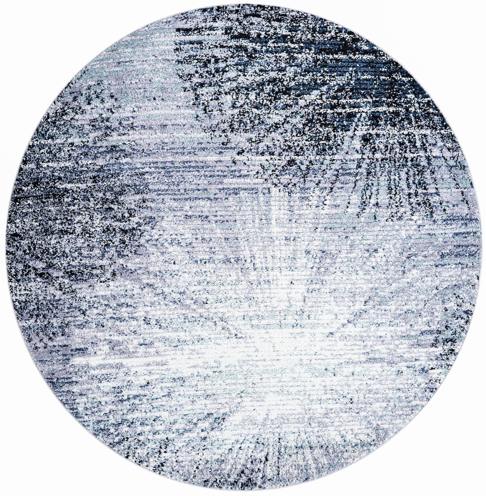 7' 10 x 7' 10 Moab · Abstract rug, blue and gray