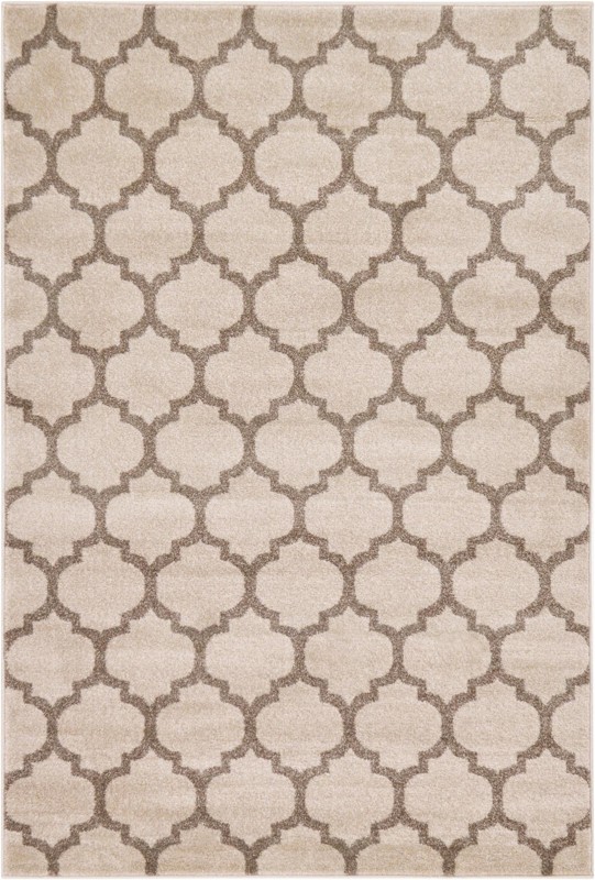 4' x 6' Arkwright · Lattice rug, beige and tan