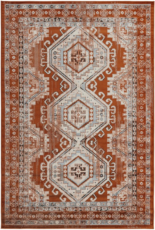 Harmon · Border rug, terracota red