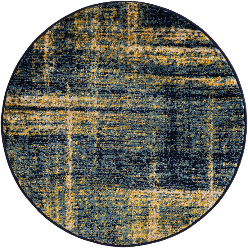 Rudd · Abstract rug, navy blue and yellow