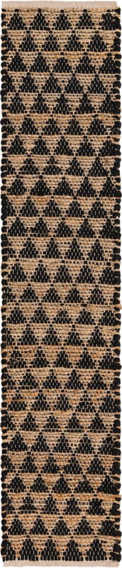 1' 2 x 6' 1 Ashby · Geometric Chindi Rug, black and natural
