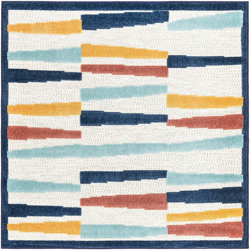 5' 3 x 5' 3 Drummond · Border Outdoor Rug, ivory