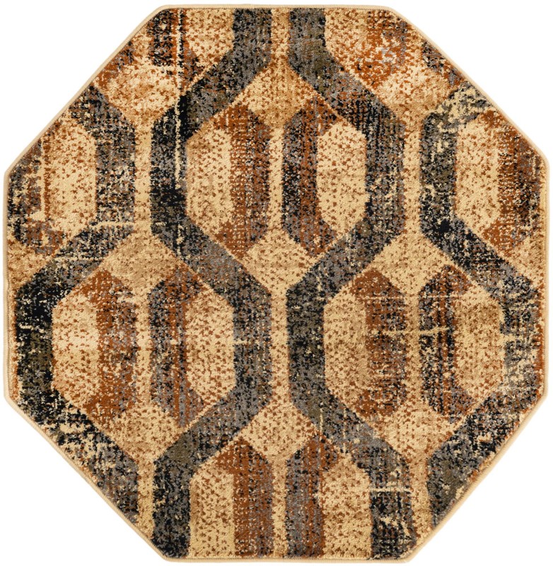Acadia · Geometric lattice rug, beige and brown