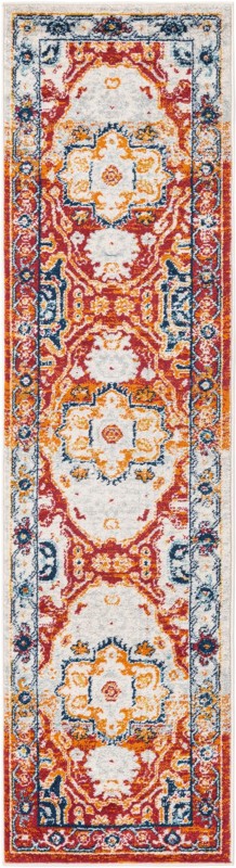 Pierce · Medallion rug, rust and navy