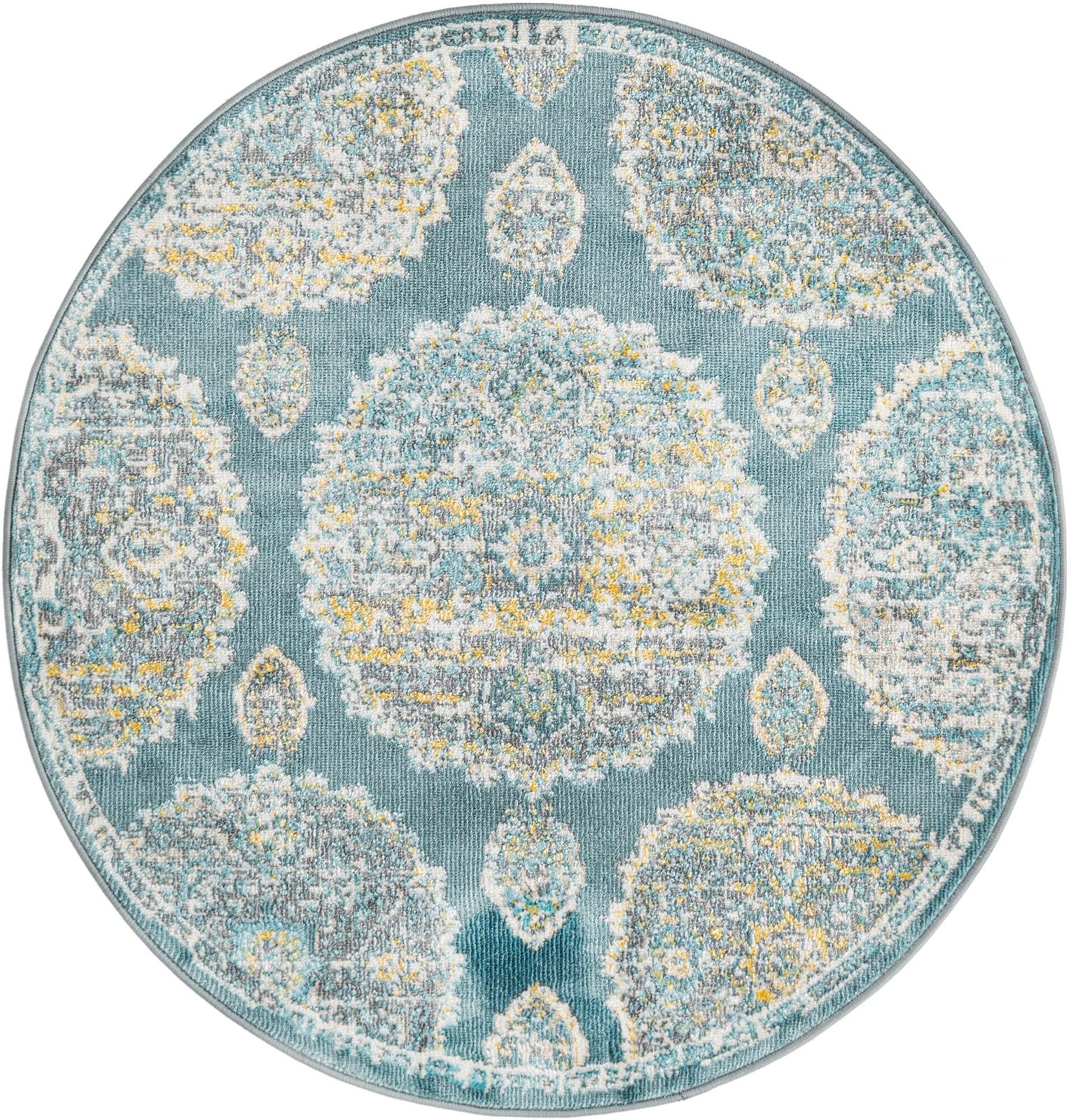 3' 3 x 3' 3 Mather · Medallion rug, gray