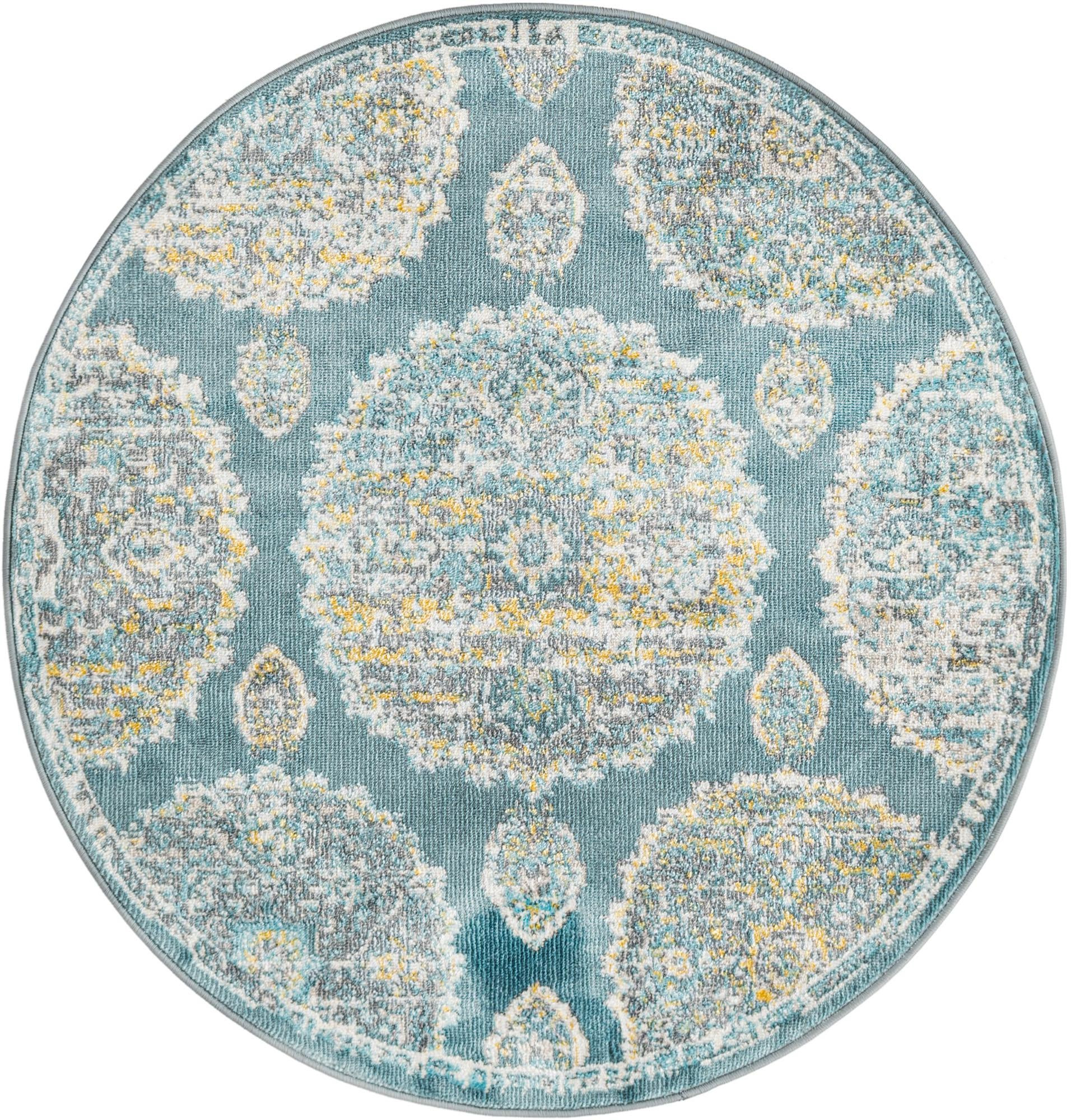 3' 3 x 3' 3 Mather · Medallion rug, gray