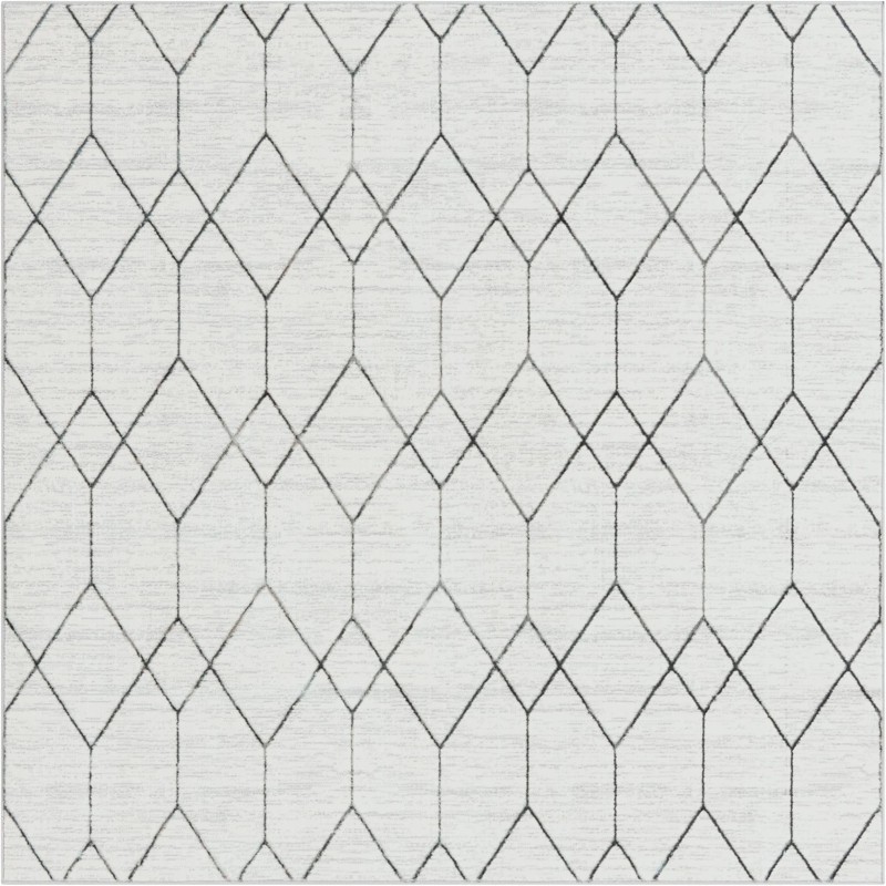 7' x 7' Thatcher · Diamond rug, white