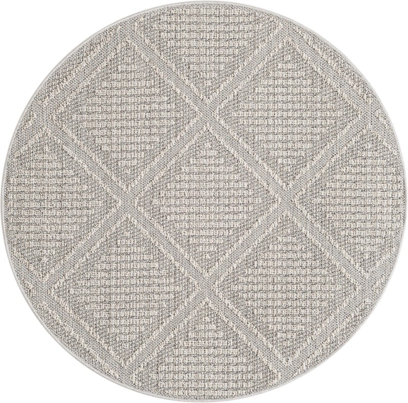 5' 3 x 5' 3 Auburn · Diamond Outdoor Rug, light gray