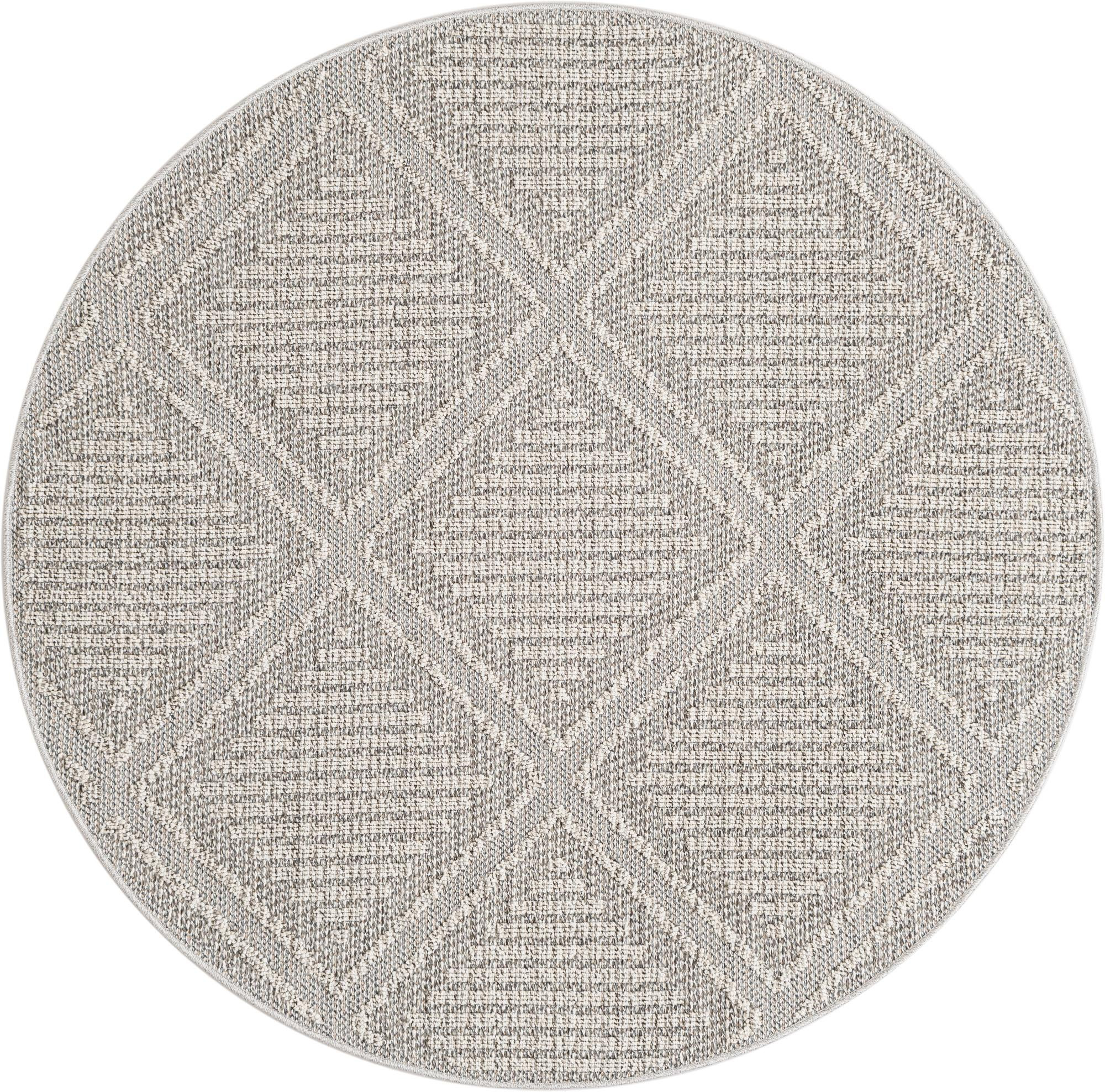 5' 3 x 5' 3 Auburn · Diamond Outdoor Rug, light gray
