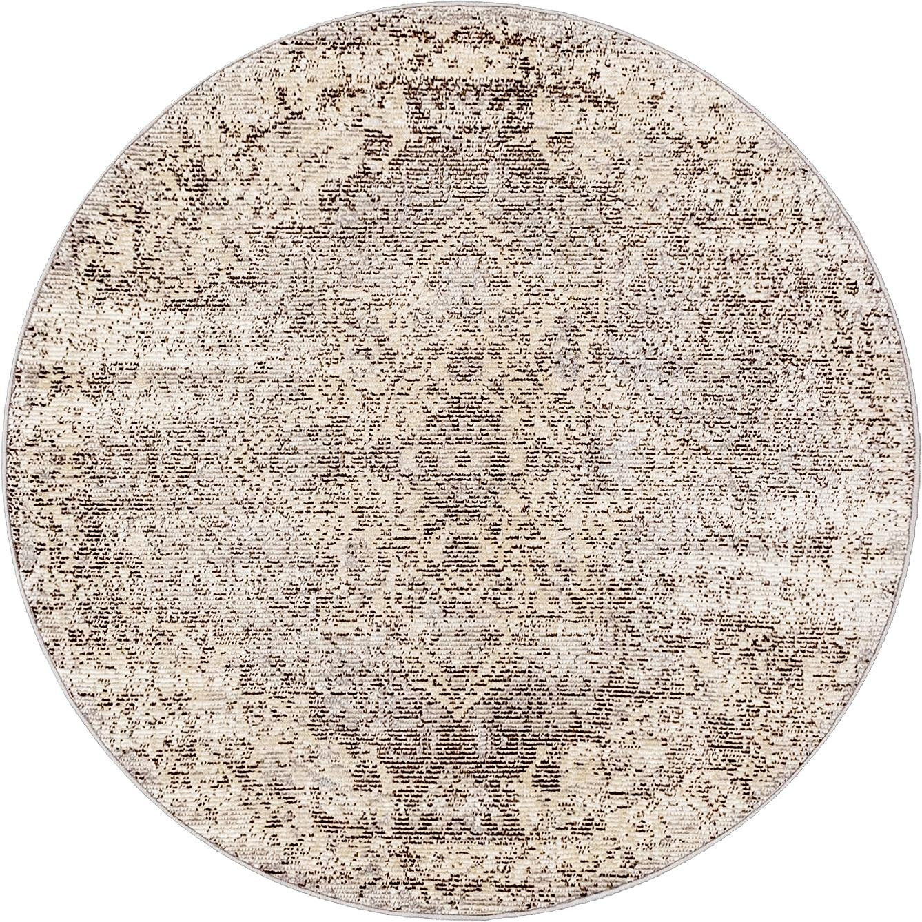 4' x 4' Garnet · Medallion rug, gray