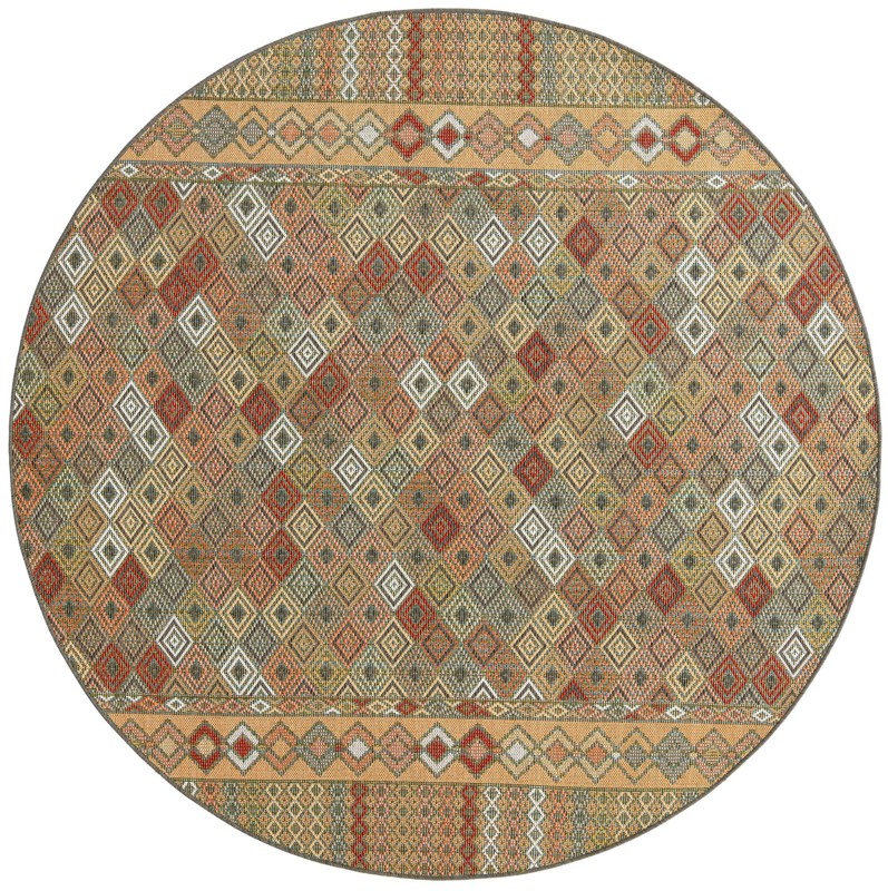 7' 10 x 7' 10 Violet · Border Outdoor Rug, multi