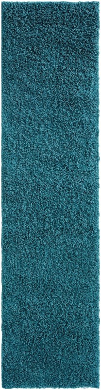 2' x 8' Jameson · Solid shag rug, deep aqua blue