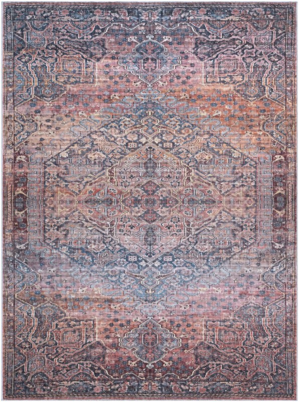 5' 3 x 7' Darnell · Medallion rug, rust and navy