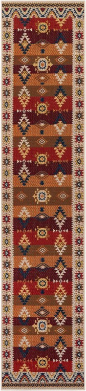 2' 7 x 12' Wilcox · Border Outdoor Rug, rust red