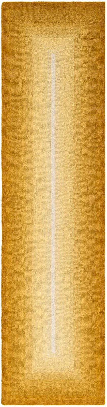 2' x 8' Rusk · Gradient border Wool Rug, gold and ivory