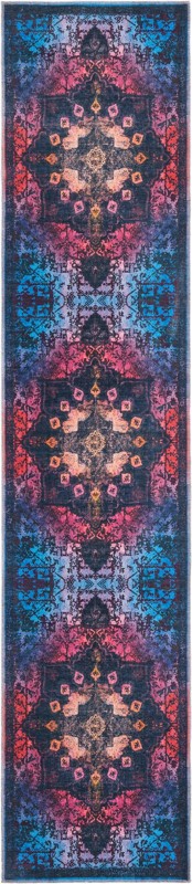 Rideout · Distressed medallion Washable Rug, multicolor and black
