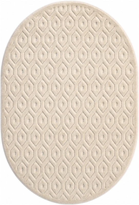 Roanoke · Geometric lattice Outdoor Rug, ivory