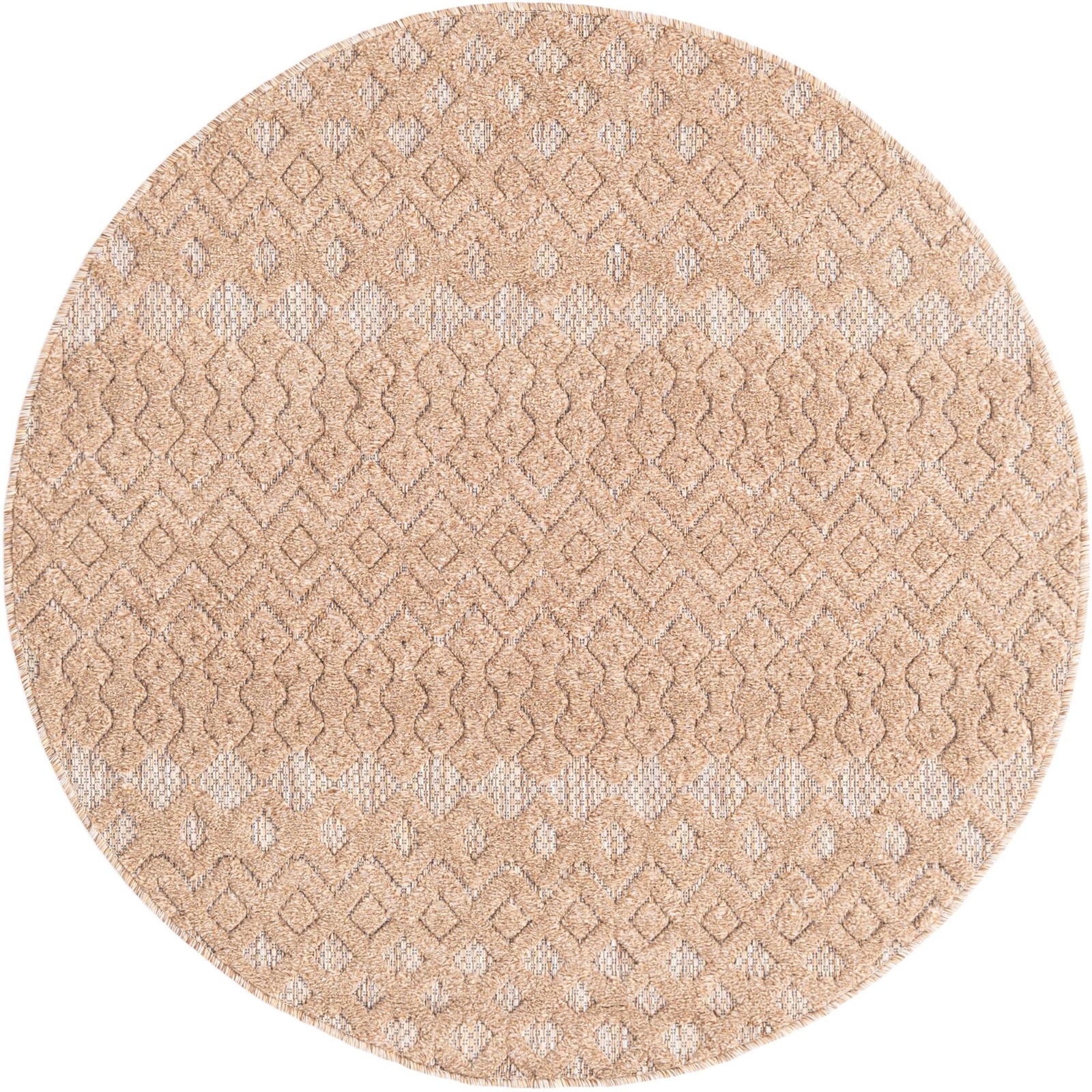 4' x 4' Creed · Diamond Outdoor Rug, beige