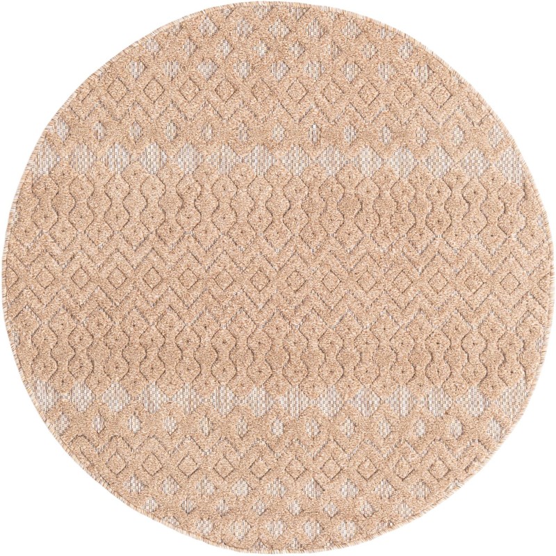 4' x 4' Creed · Diamond Outdoor Rug, beige